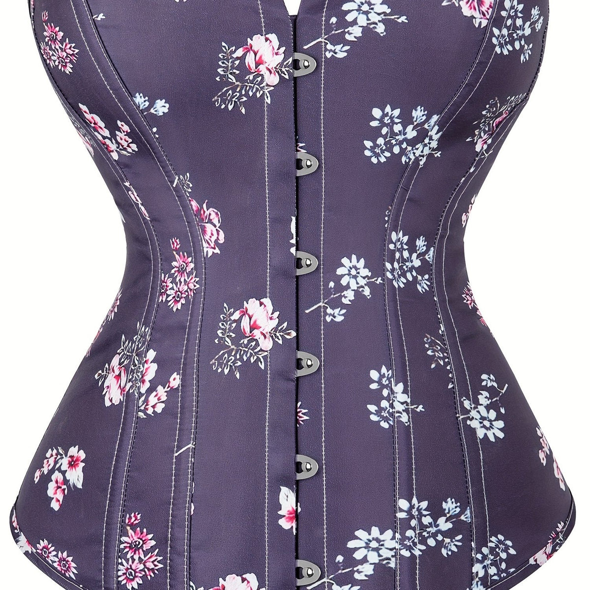 Floral Print Corset Tummy Control Lace Up Body Shaper Women's Lingerie