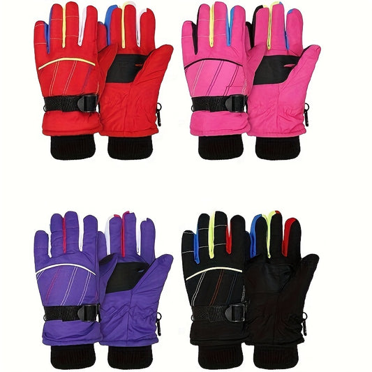 Kids Skiing Gloves Windproof Waterproof Warm Outdoor Sports Gloves