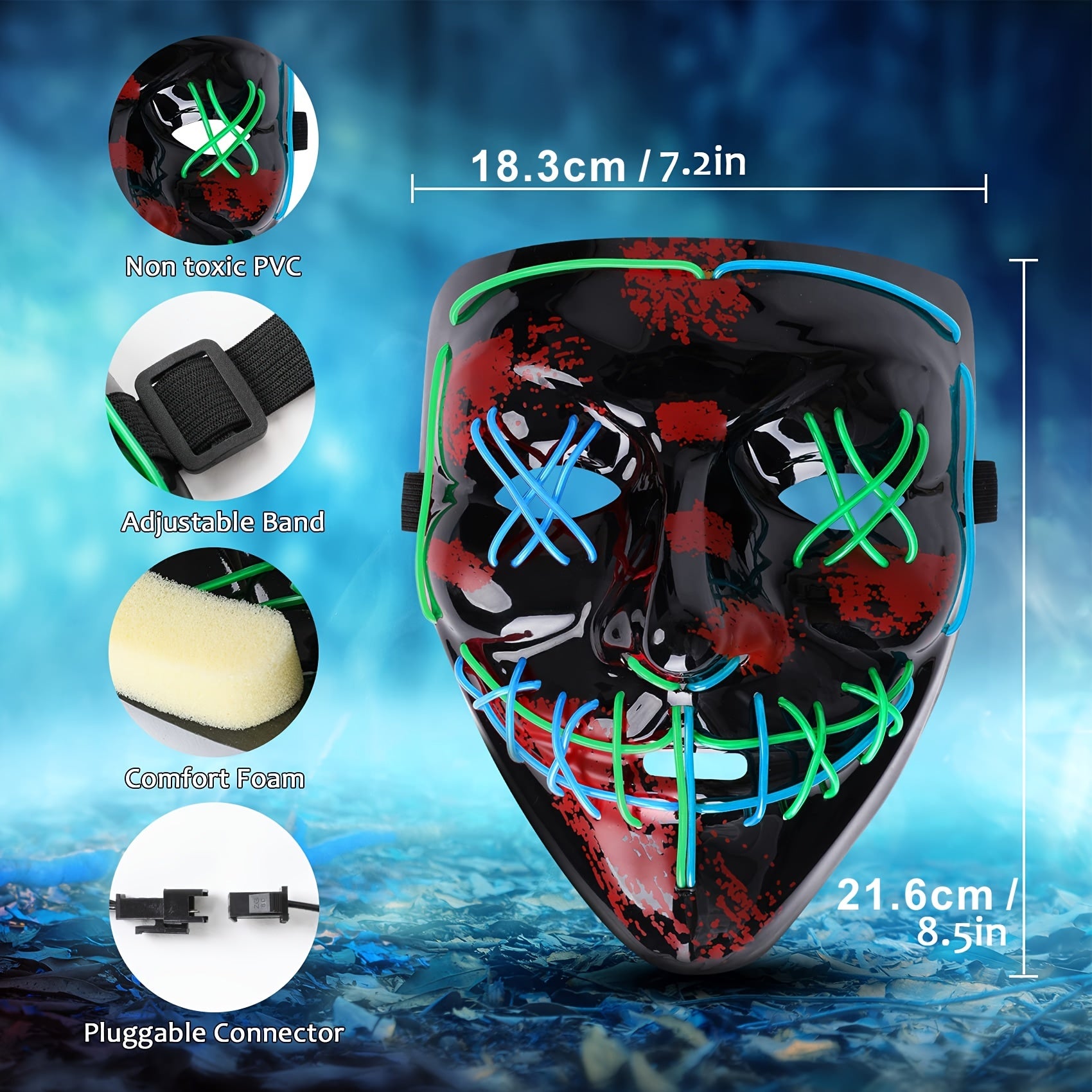 LED Shining Mask Halloween ELMASK Carnival Props