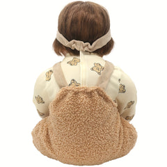 Brown Teddy Bear Plush Onesie for 22" Reborn Dolls