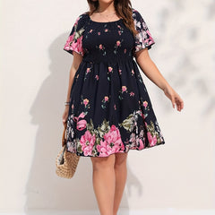  Boho Dress Women Floral Print Midi Dress