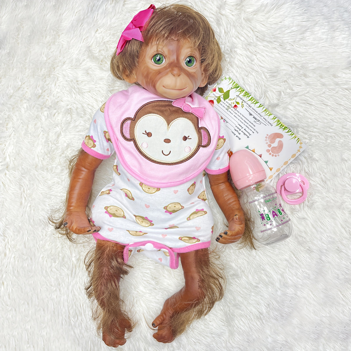 Monkey Reborn Dolls Soft Vinyl and Cloth Body with Monkey Outfits