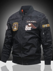 Embroidered Men's Slim Fit Sports Jacket Spring Autumn Windproof Motorcycle