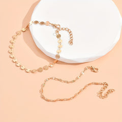 Dainty Twist Knot Anklet Chain Hollow Alloy Link Chain Beach Surfing Jewelry