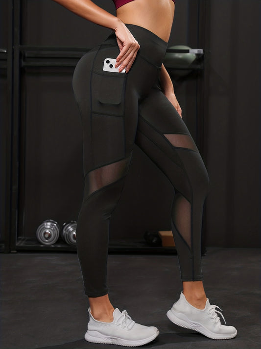 Women's Spliced Mesh Yoga Leggings Tight & Stretchy for Maximum Comfort
