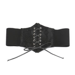 Elastic Waist Corset Belt for Women Lace Up Tied