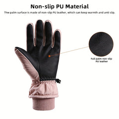 Waterproof Ski Gloves For Men Women Thickened Warm Gloves