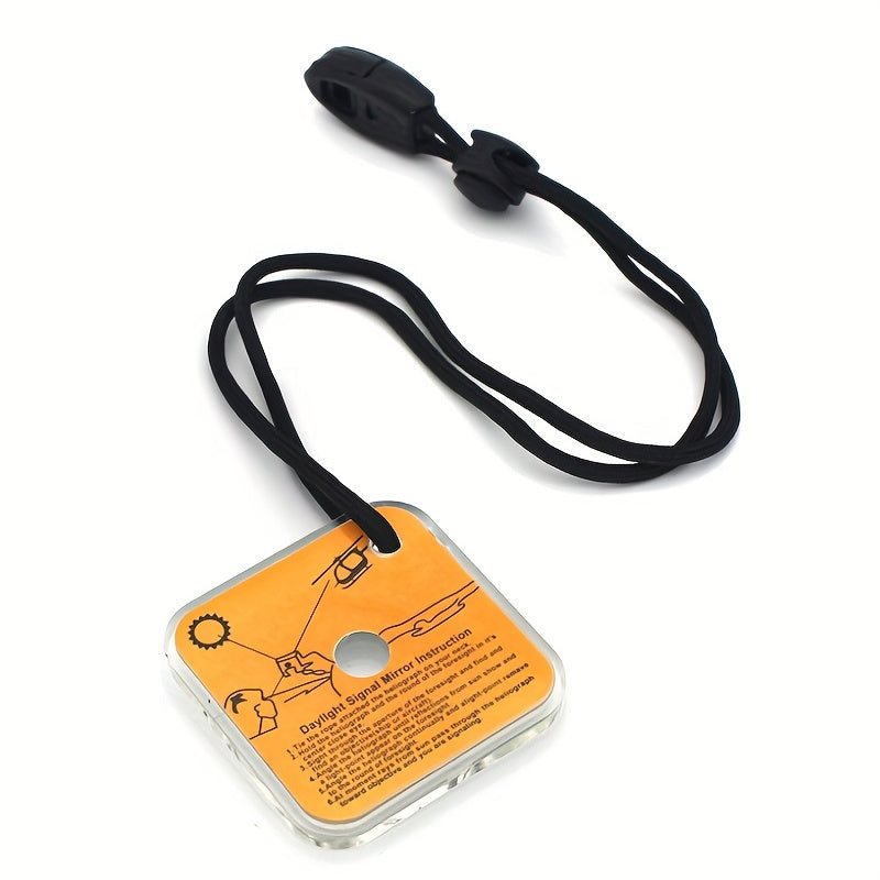 Outdoor Signal Mirror with Rope & Whistle