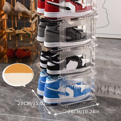 Foldable Plastic Shoe Rack Stackable Space Saving Organizer
