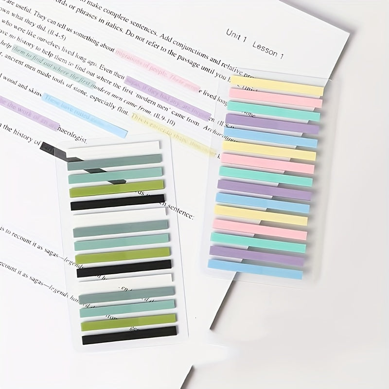 300 pc Transparent Sticky Notes Highlighter Strips Label PET Fine Index Fluoresc