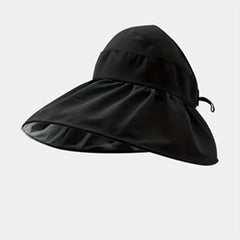 Candy Ponytail Visor Hat Wide Brim Beach Cap Shell Summer UV Protection