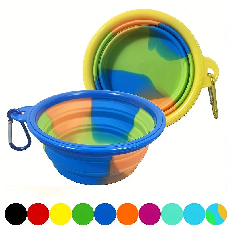 Portable 350ml Silicone Collapsible Dog Bowl for Pet Travel Camping Walking