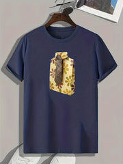 Men's Floral Pattern Print Sports T-shirt