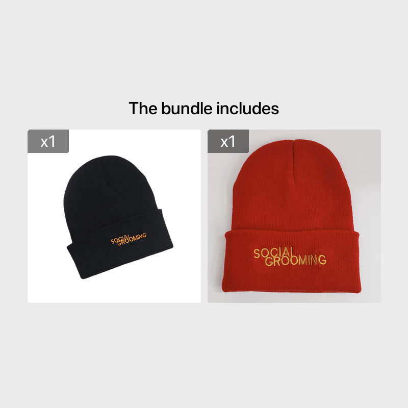 Letter Embroidered Knitted Hat Brimless Unisex Cap
