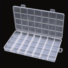 Rectangle Plastic Jewelry Box 28 Grids Compartment Storage Organizer