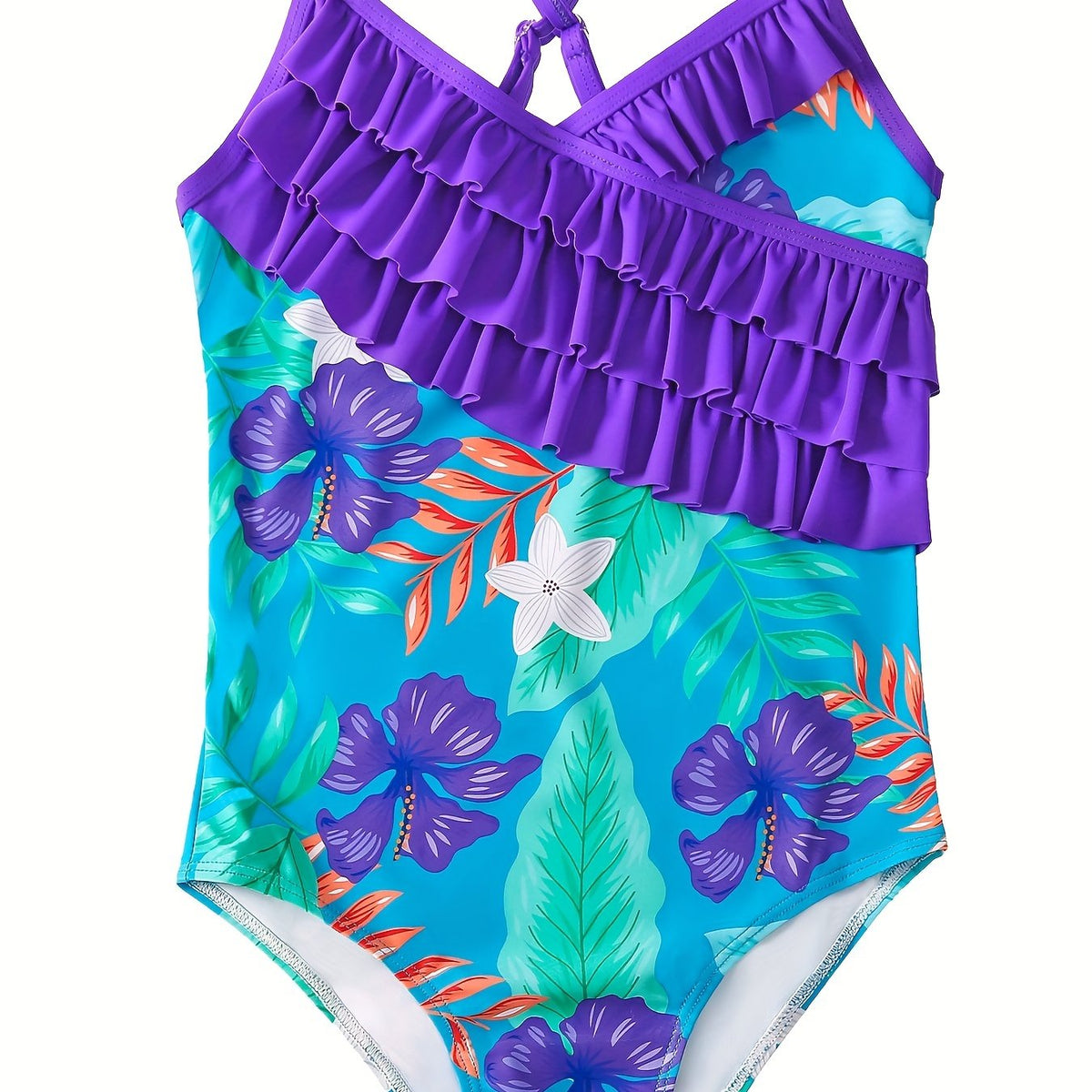 Cute Ruffle One Piece Swimsuit for Girls