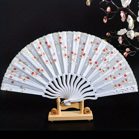 Plastic Folding Fan Retro Chinese Style Floral Fan