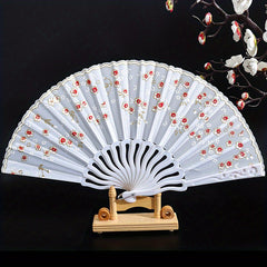 Plastic Folding Fan Retro Chinese Style Floral Fan
