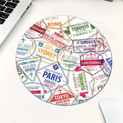 Colorful Aircraft Flight Destination Name Mouse Pad