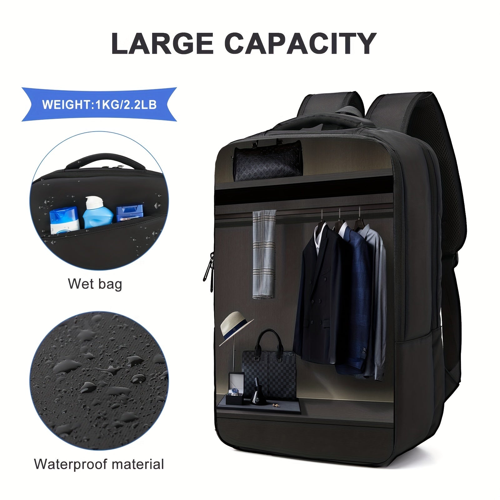 Laptop Backpack with Luggage Strap