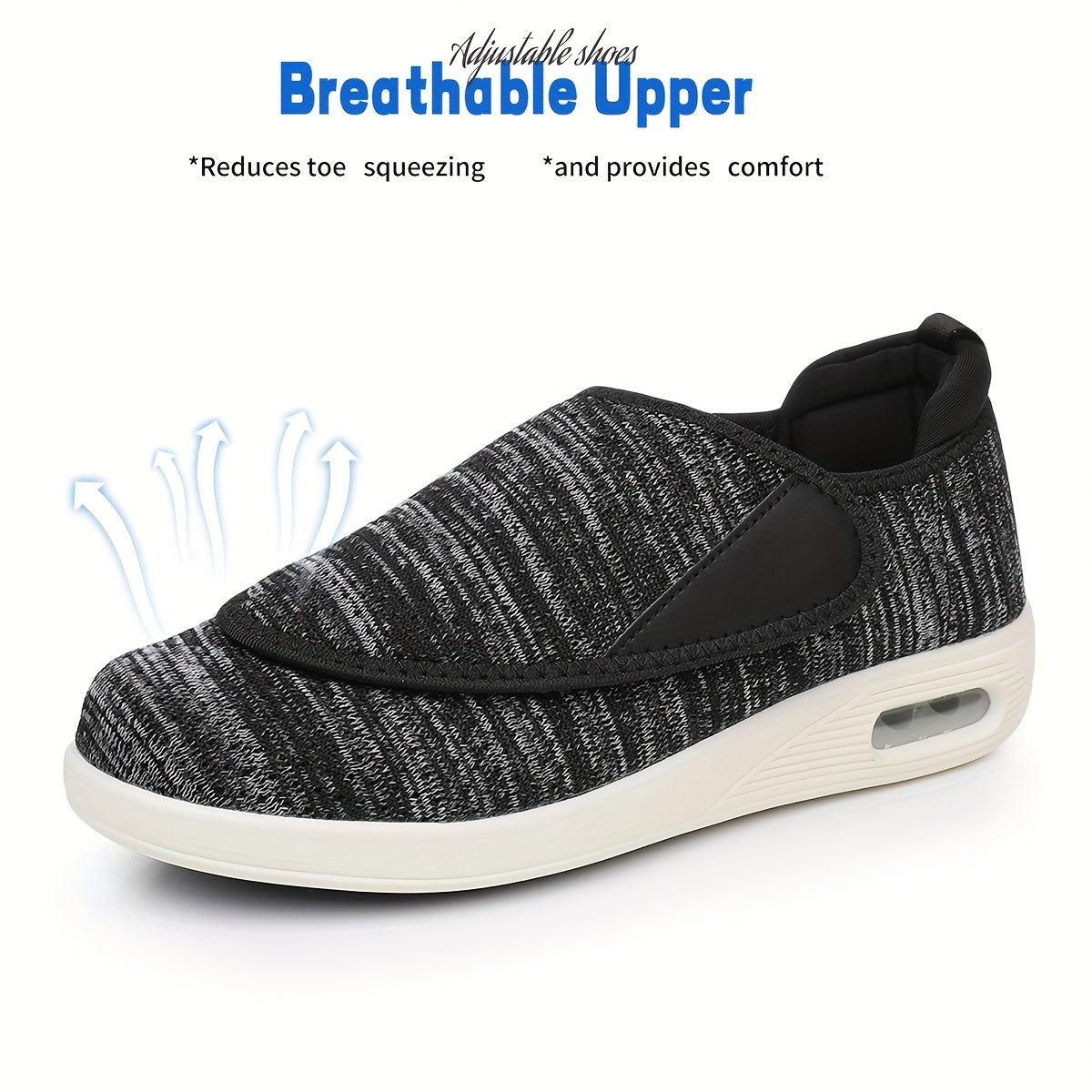 Striped Women's Diabetic Walking Shoes Non Slip Easy Wear Hand Wash or Dry Clean