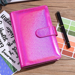 A6 Binder Glitter PU Leather Notebook with Magnetic Closure