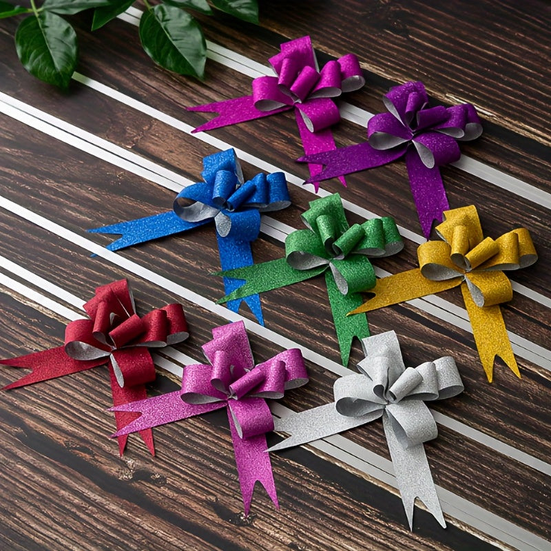 Glitter Pull Bows Gift Wrapping Ribbons - 10pcs, 20pcs