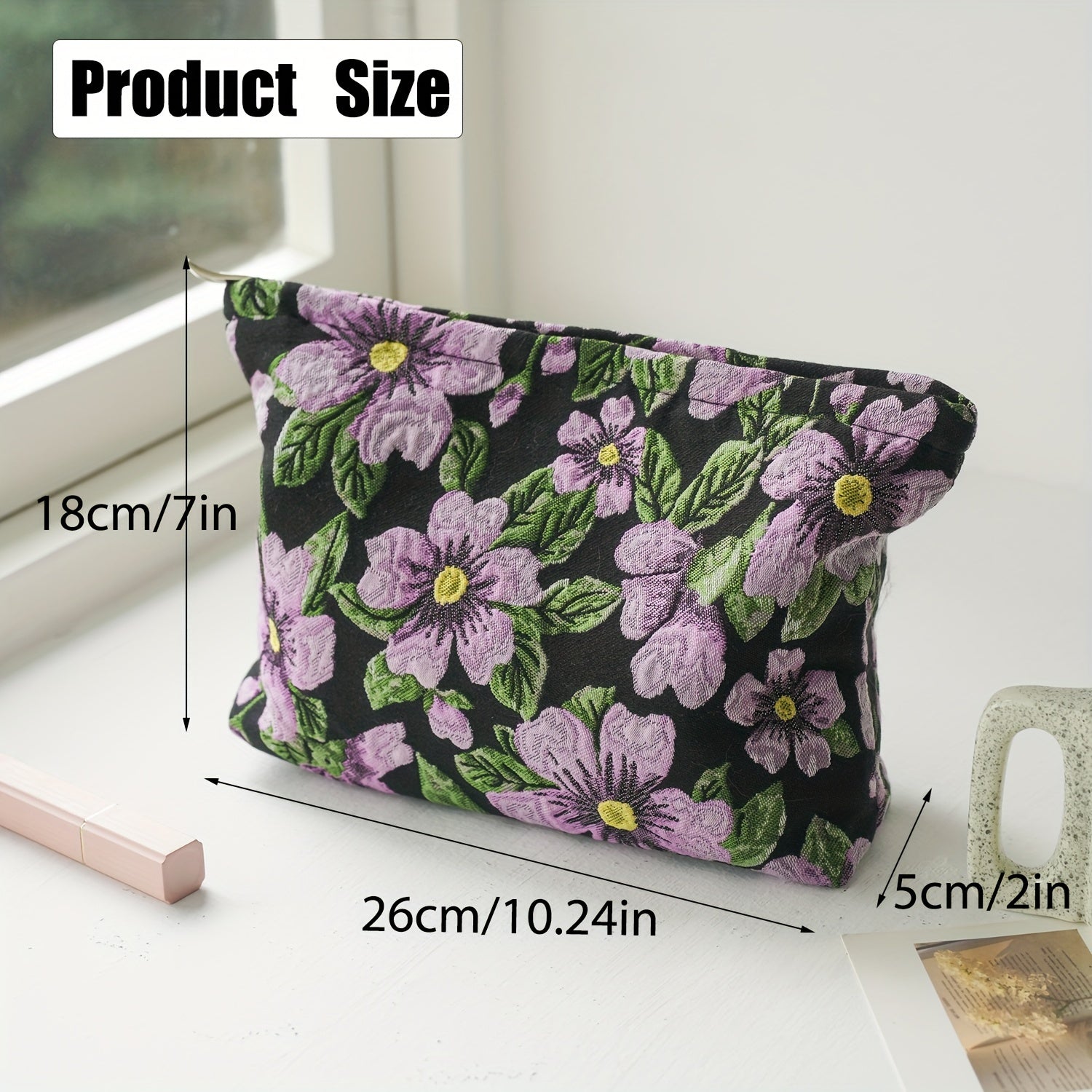 Women's Portable Cosmetic Bag Large Capacity Purple