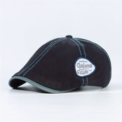 Vintage Patch Newsboy Hat Solid Beret Cap Cotton Flat Hat