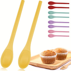 2pcs Long Handle Silicone Spoons for Cooking Mixing Dishwasher Safe