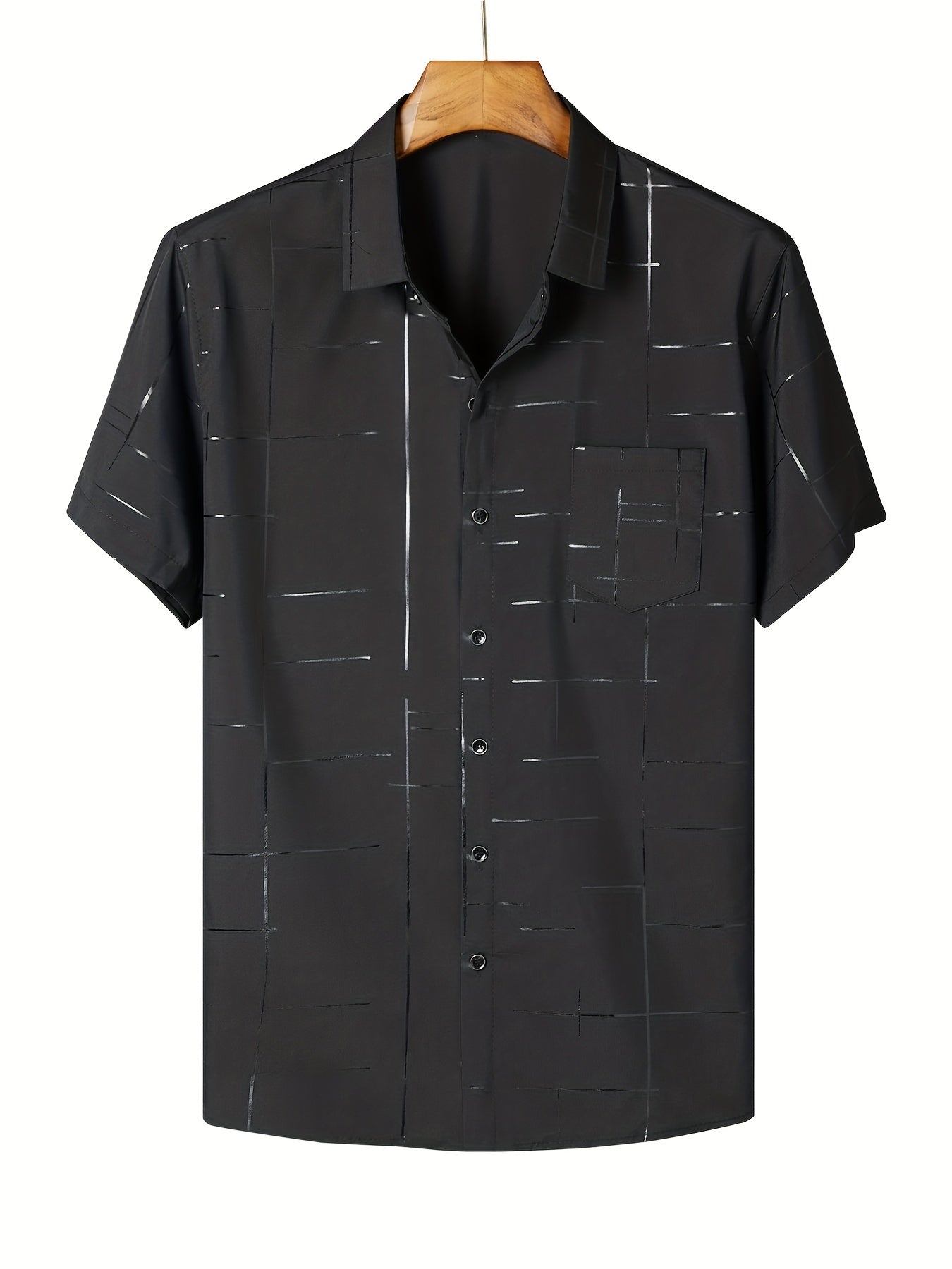 Men's Casual Button Up Shirt Short Sleeve Summer Top for Daily Vacation Business