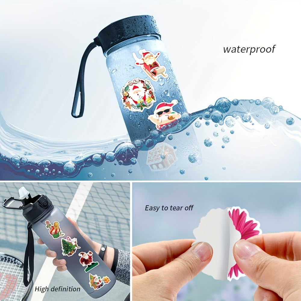 100pcs Waterproof Christmas Stickers for Crafts Windows, Merry Christmas Theme