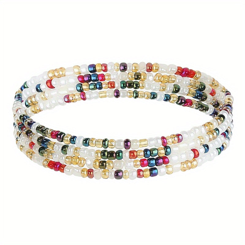 Boho Layer Beads Chain Colorful Women Belly Chain Decorative Dress Chain