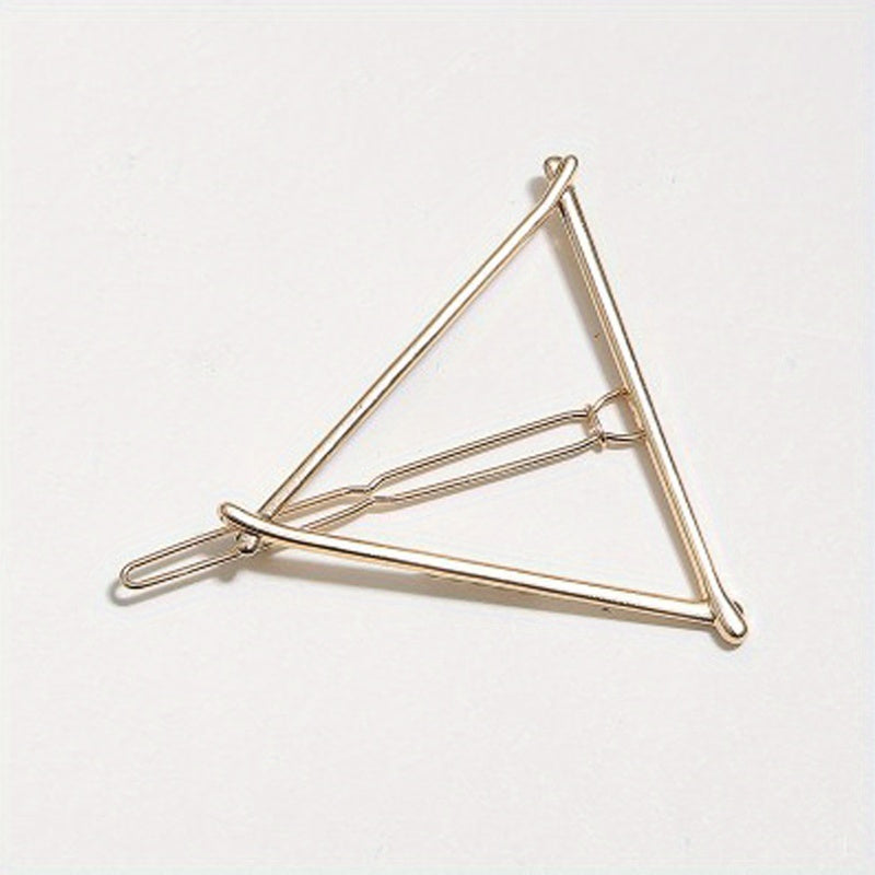 Triangle Frame Hair Clip Minimalist Solid Hair Pin Metal Headwear