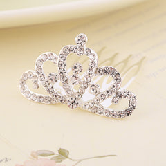 Mini Rhinestone Tiara Comb Silvery Crystal Crown Costume Birthday Crowns Hairpi