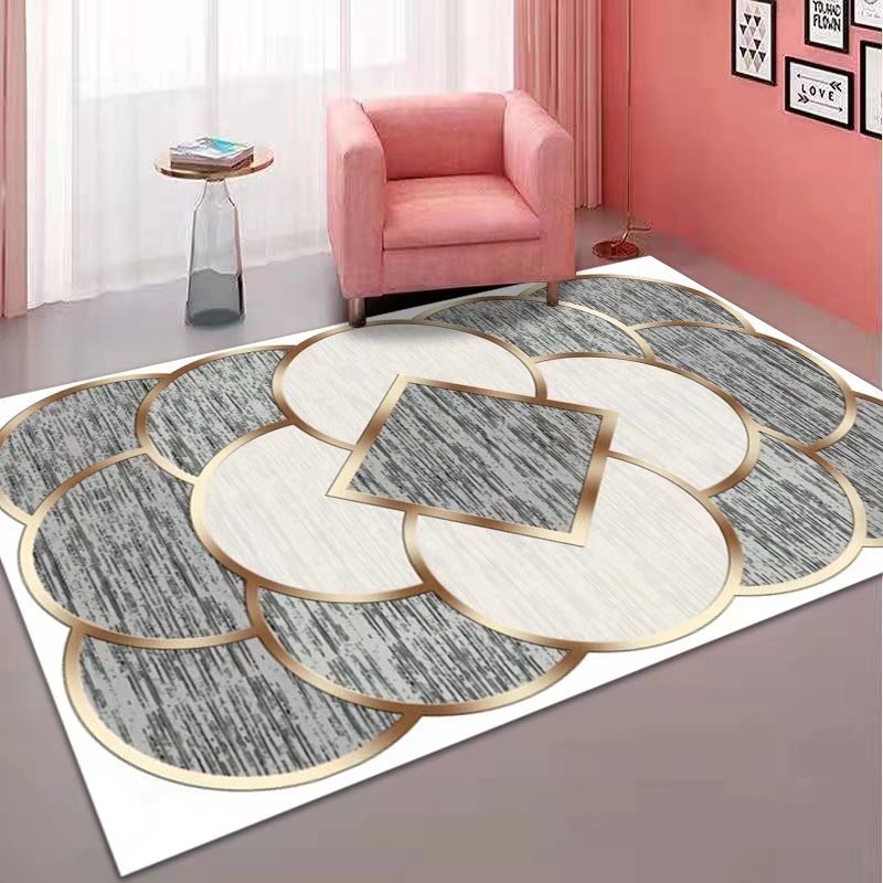 Geometric Area Rug Soft Non Slip TPR Base Carpet Machine Washable