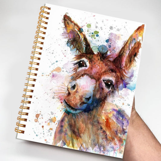 Donkey Portrait Ink Painting Notebook with Bible Verses