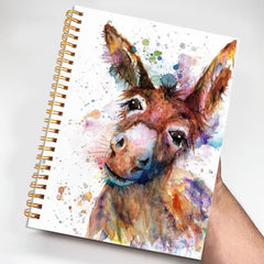 Donkey Portrait Ink Painting Notebook with Bible Verses