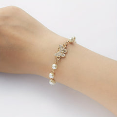 Y2K Faux Pearls Beaded Chain Bracelet for Women