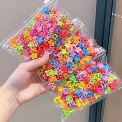 50pcs Mini Butterfly Hair Claw Colorful Side Clip Small Shark Claw