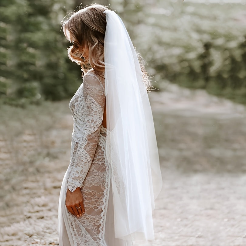 Cathedral Length Ivory Bridal Veil with Comb