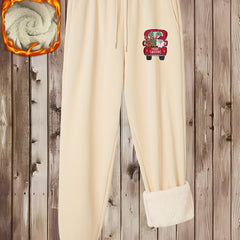  Christmas Casual Pants Women's Elastic Drawstring Trousers