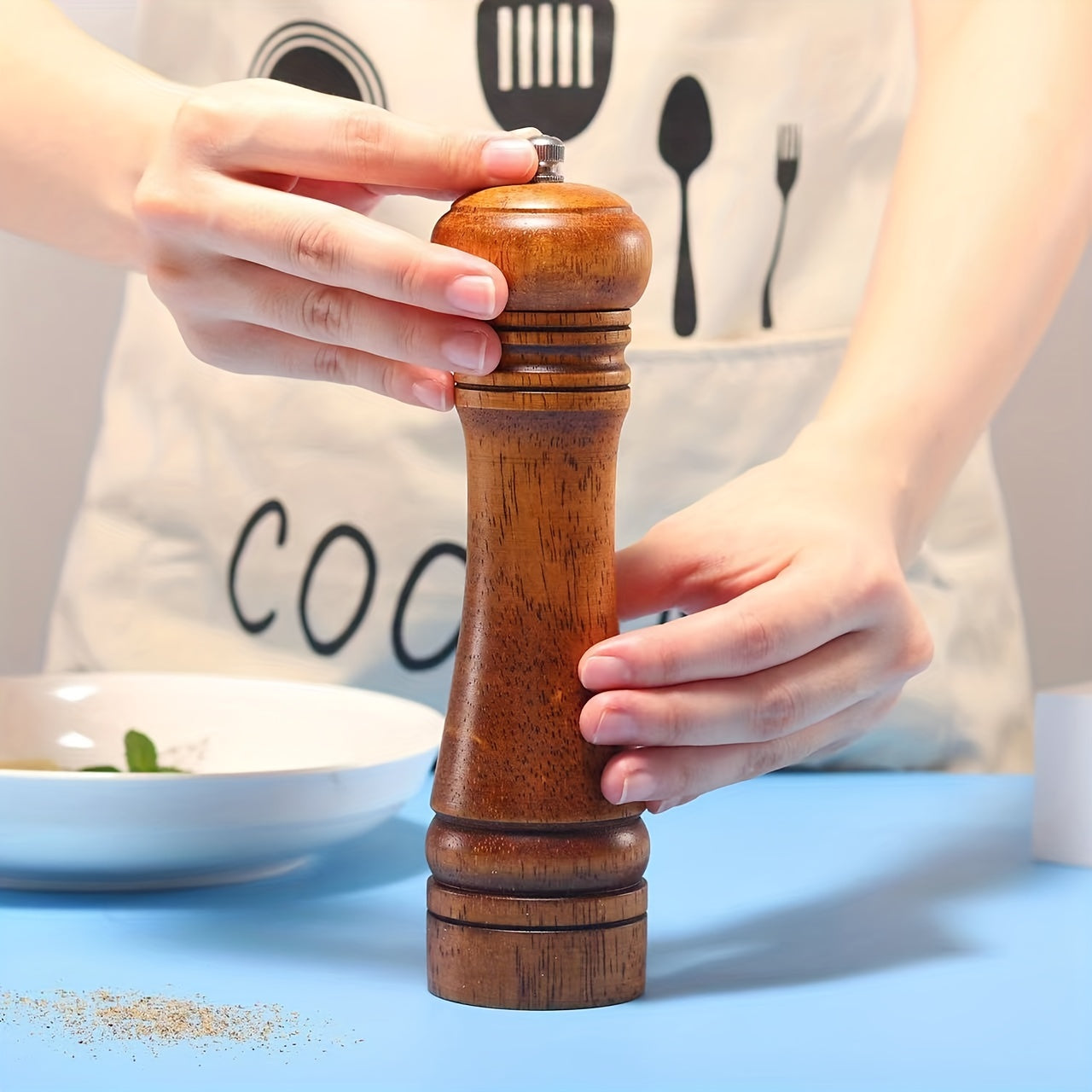 Wooden Spice Grinder Manual Pepper Mill Spice Crusher