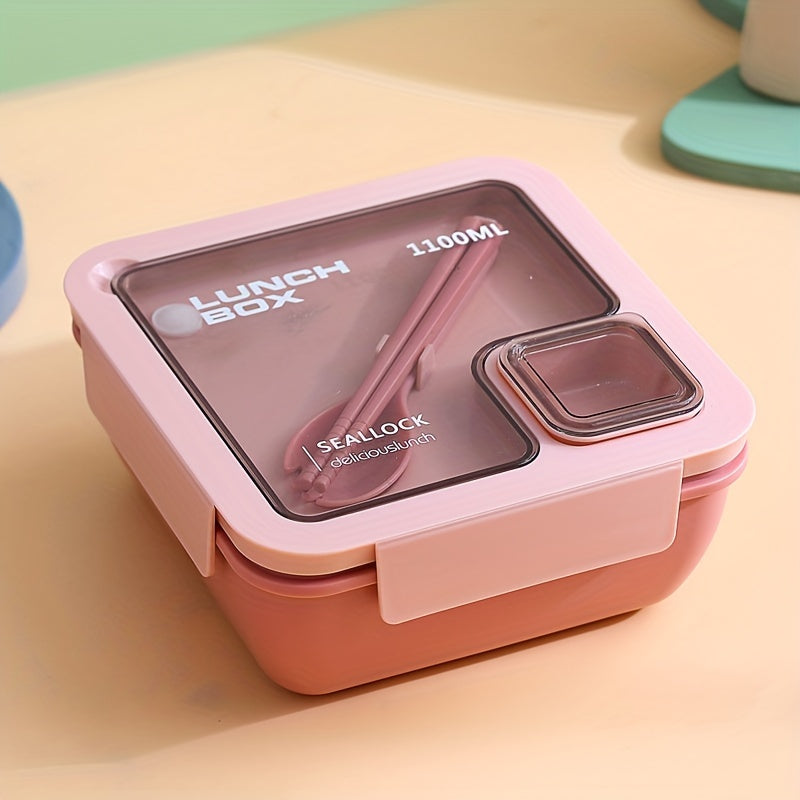 Leakproof Divided Bento Box With Cutlery Microwave Safe Lunch Box