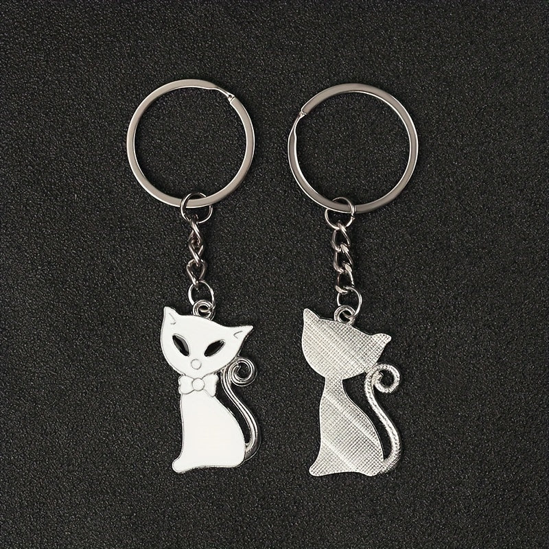 Couple Cat Keychains for Creative Decoration - 1 Pair