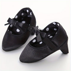 Leopard Print Bow Tie High Heel Sandals for Baby Girls