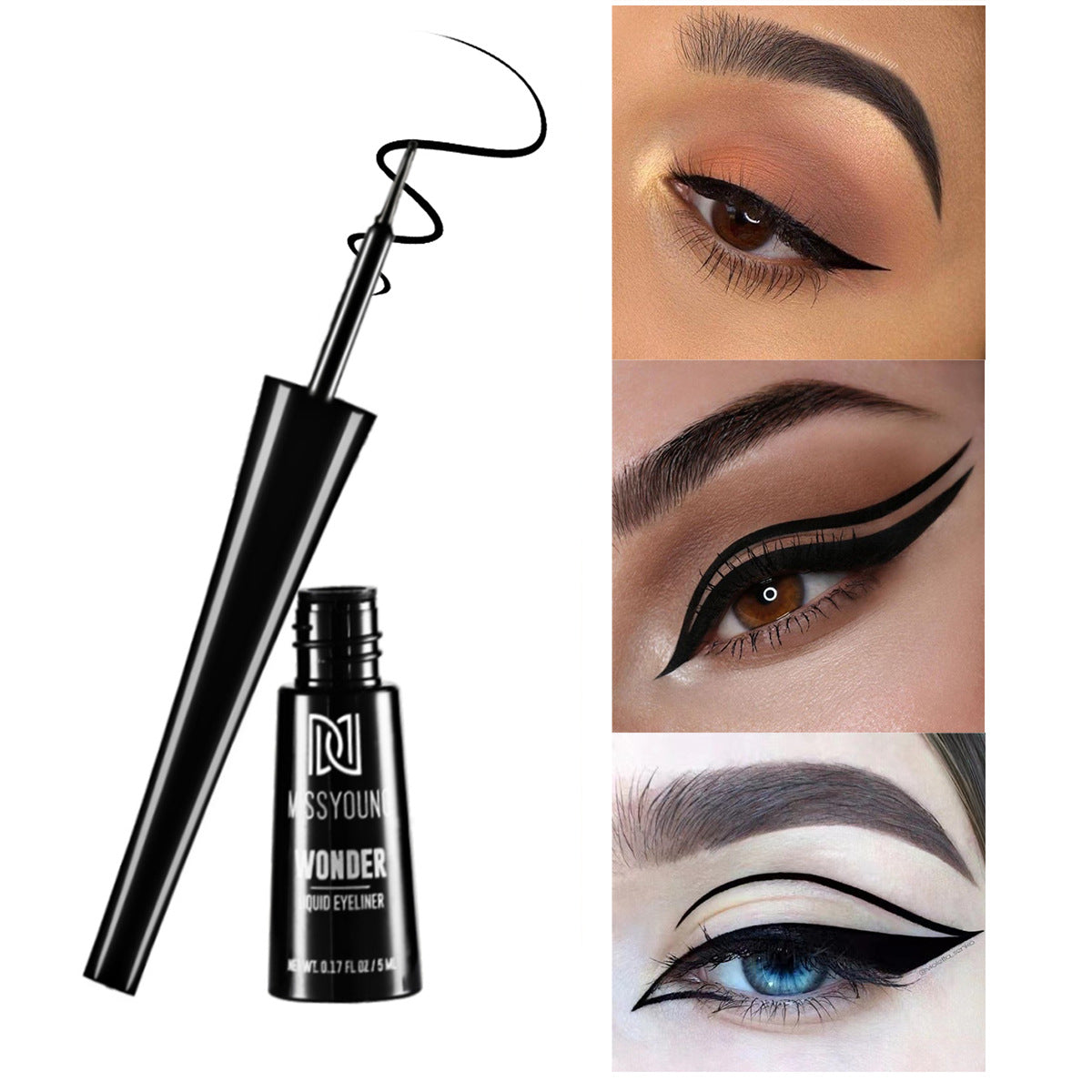 Long Lasting Waterproof Eyeliner with Easy Application Brush