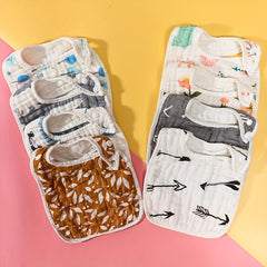 Baby Bib Cotton Gauze Cartoon Pattern Bib for 0-3 Years