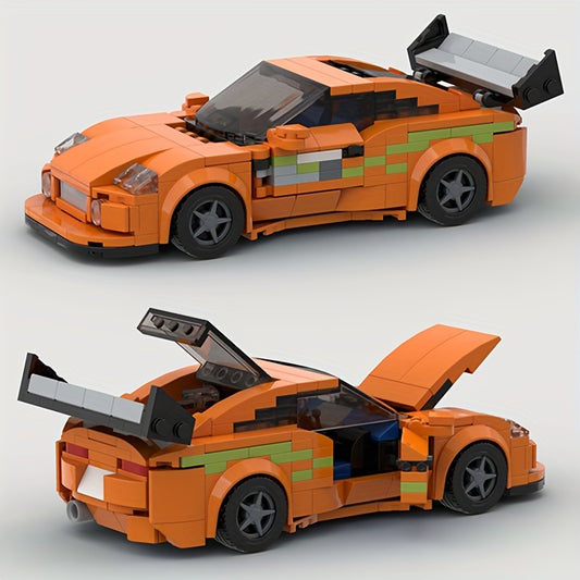 371pcs Orange Racing Car Classic MOC Speed Supercar Building Block Set
