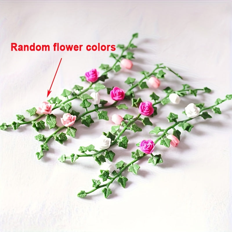 4pcs Mini Flower Garden Dollhouse Scene Mixed Model Plastic
